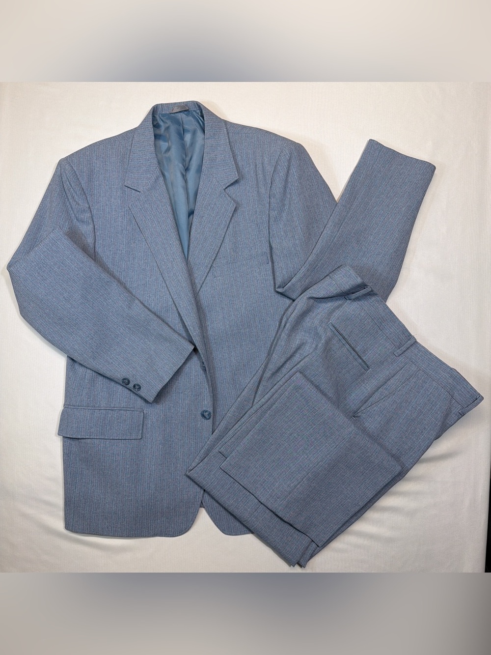 Vintage Blair Men's Blue Two-Piece Suit Jacket & Trousers Size 44R